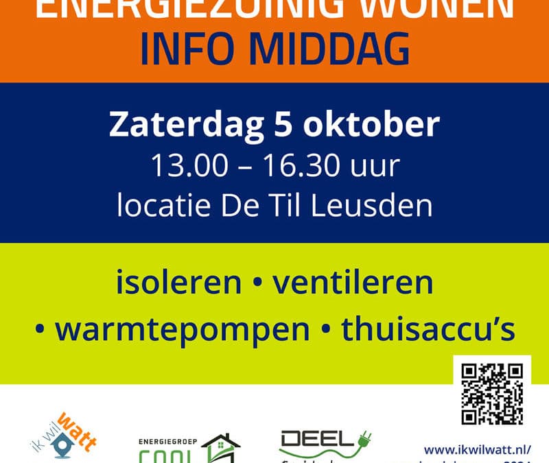 Middag Energiezuinig Wonen op zaterdag 5 oktober